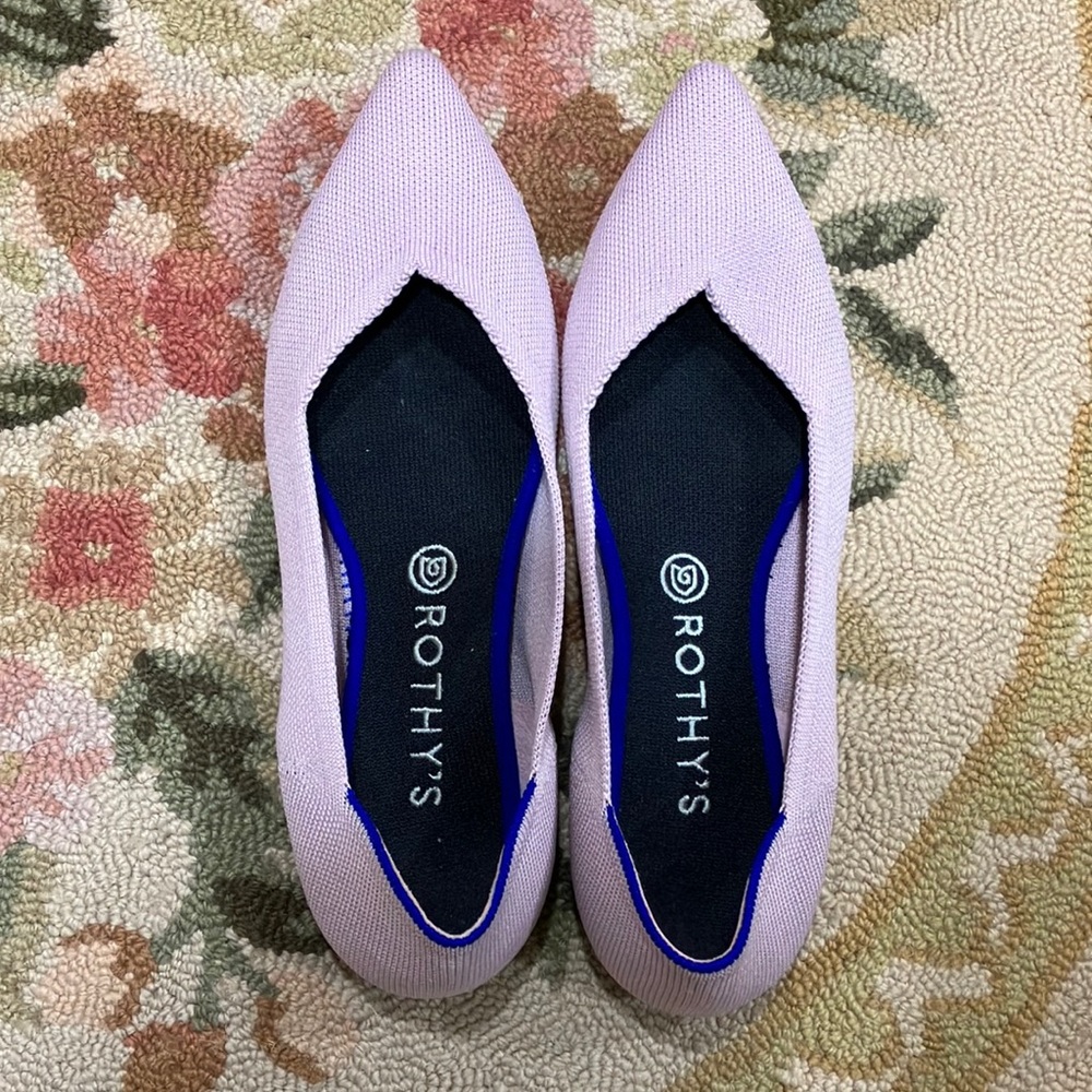 Rothy’s pointy toe pink flats. Size W10.5